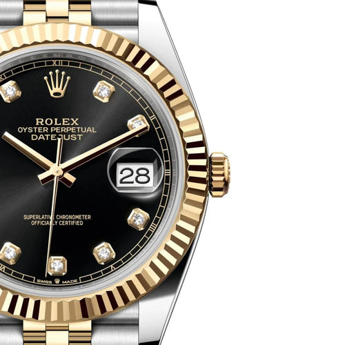 Luxury Watch Date Black Diamond