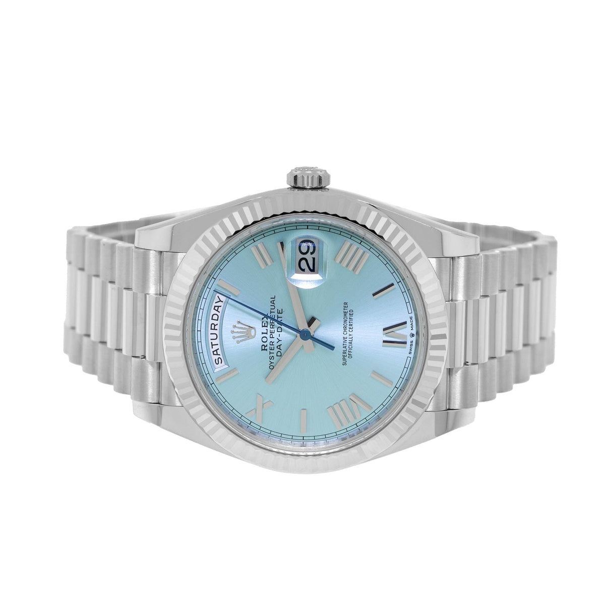Rolex Day-Date 40 228236 "Ice Blue" Platinum